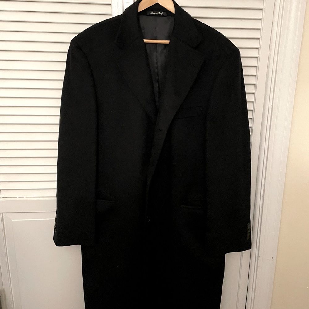 Beautiful Italian Black Topcoat- Cashmere